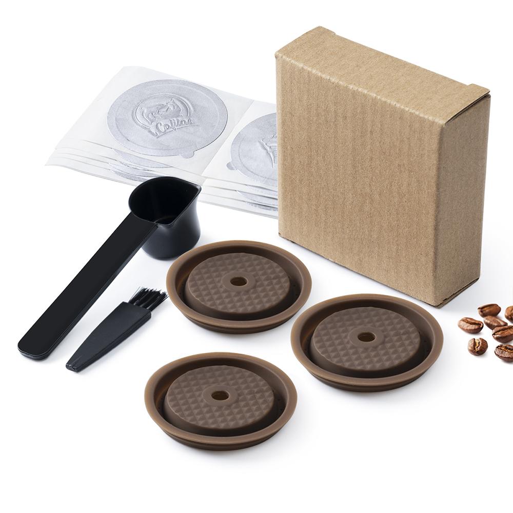 For Vertuo Next Reusable Coffee Capsule Lid Compatible With Original Vertuoline Coffee Pods Food Grade Silicone Cap with Spoon