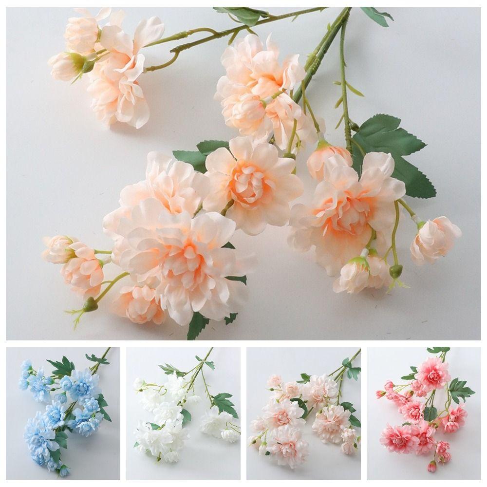 Silk Silk Flower Boho Style Peony Branch Realistic Flower Arrangements  Party Decor