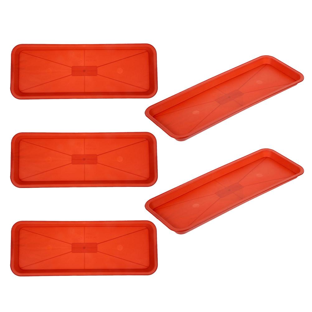 5Pcs Plastic Plant Tray Rectangular Light Brown Shallow Drip Tray for Flowerpot Water Catcher Window Sill Planter Saucer