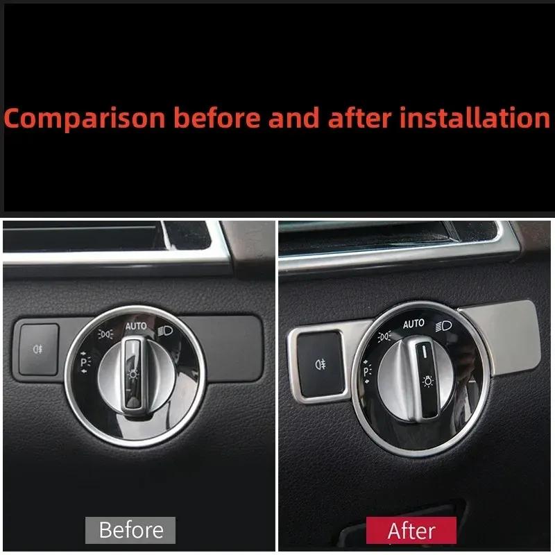 Car Headlight Switch Panel Cover Trim Sticker For Mercedes Benz A B C E Class W204 W212 W176 CLS ML GLK GLE GLS GLA Accessoire