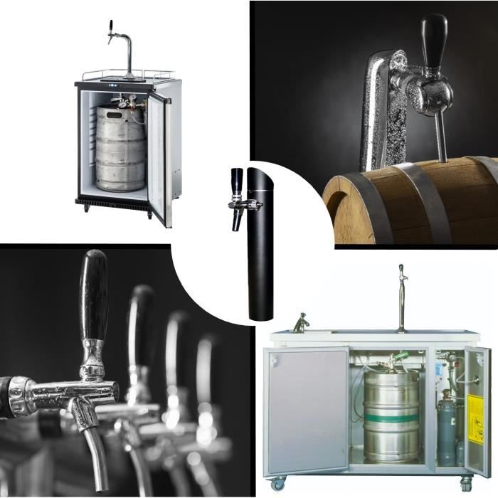 Colonne à bière - ICH-ZAPFE.DE - Modèle Black Tower - Hauteur 46,5 cm - Diamètre 60 mm - 1 ligne