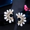 CMM Party Jewelry Elegant Gold Color Cubic Zirconia Stud Earrings