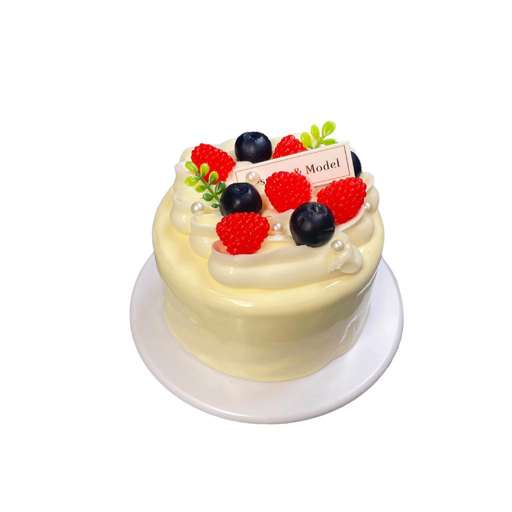 4Inch Simulation Birthday Cake Fake Dessert Model Baking Window Display Samples Photo Props, for Wedding Birthday Table Decor