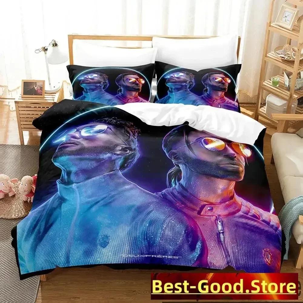 Set Biancheria da Letto Duo Rap PNL Stampato in 3D Set Letto Stampato con Federa Copripiumino Morbido Singolo Matrimoniale Queen Super King Size Ragazzi Adulti
