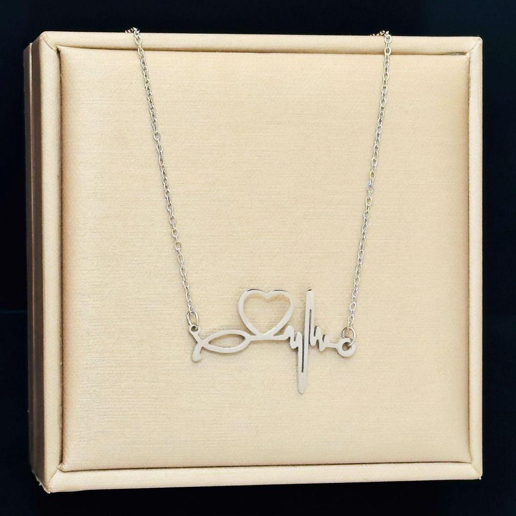 Stainless Steel Stethoscope Necklace for Women - Doctor/Nurse Electrocardiogram Clavicle Jewelry