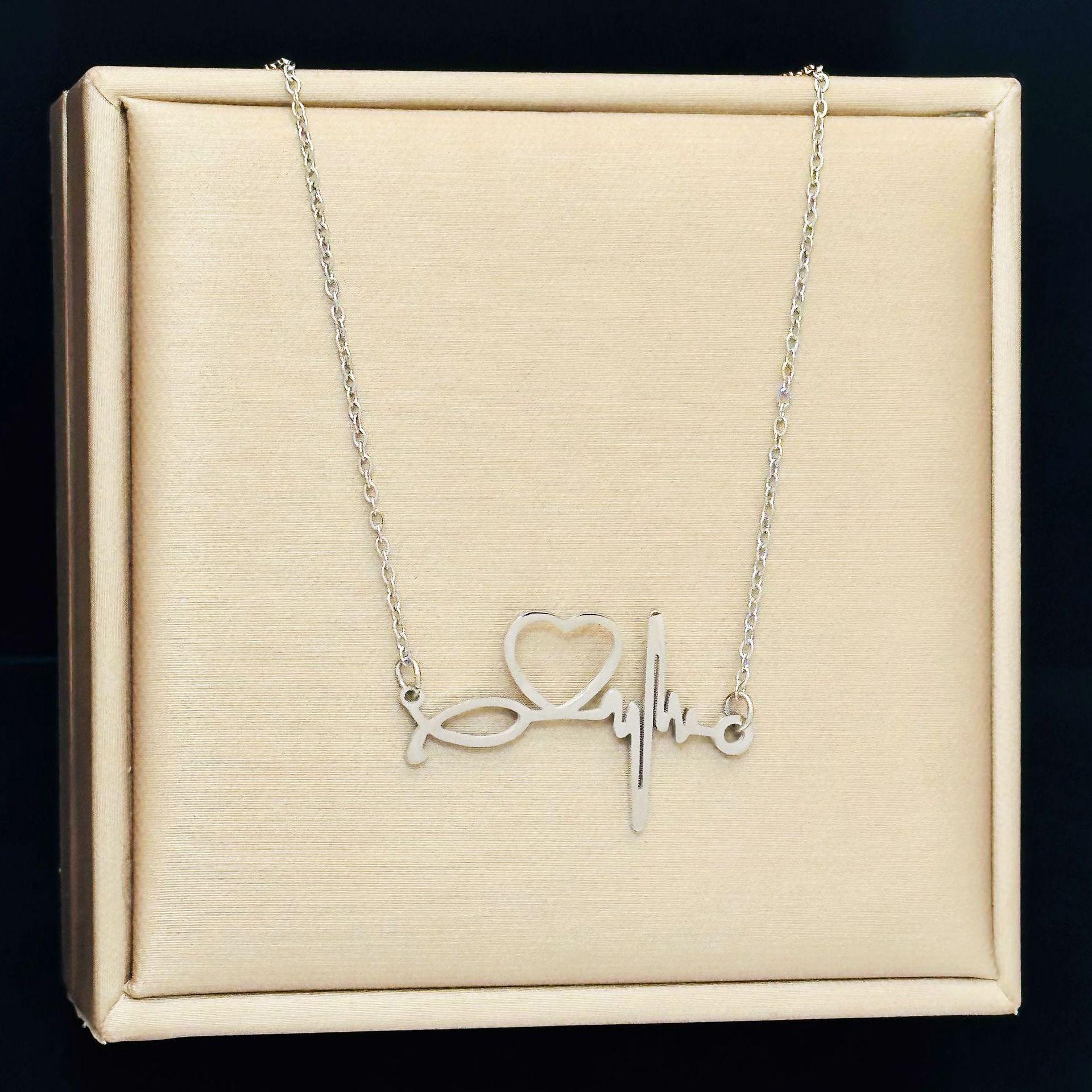 

Ожерелье из нержавеющей стали со стетоскопом для женщин - ювелирные изделия для врачей/медсестер с любовью, электрограмма, ключичная цепочка