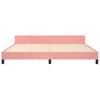 Pink Velvet Bed Frame with Adjustable Headboard 200x200 cm
