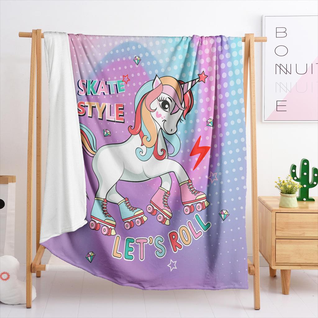 Blanket Flannel Blanket Color Gradual Change Unicorn 3D Digital Printing Blanket Blanket