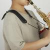 Saxophone Strap Adjustable Sax Black Leather Foldable Double Shoulder Strap Belt for Alto/Tenor/Soprano Saxophone Accessories