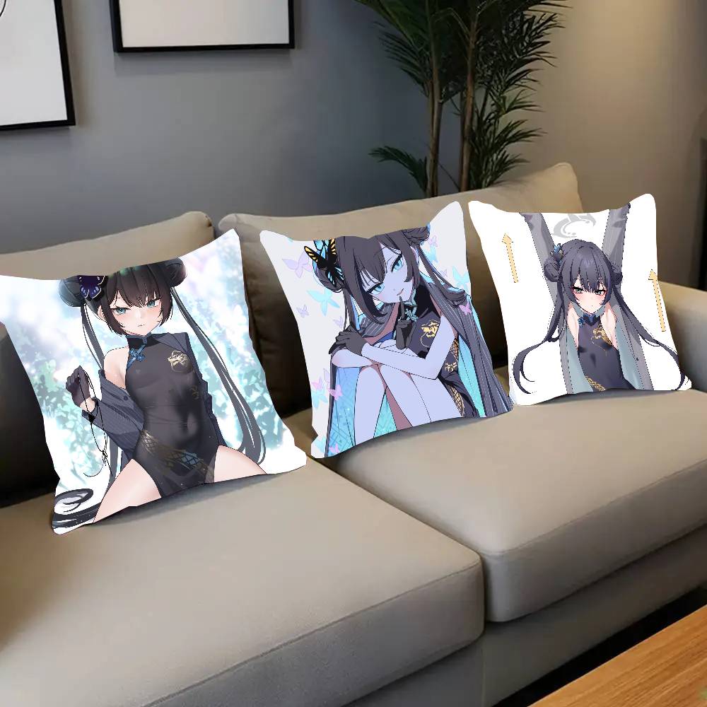 Kisaki Anime Games Blue Archive Pillow Case Fashion Square Pillowcase Bedroom Sofa Room Ins Decoration Leisure