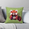 Roter Panda isst Ramen Kissenbezug Polyester Leinen Samt Bedruckt Reißverschluss Dekor Bettkissenbezug