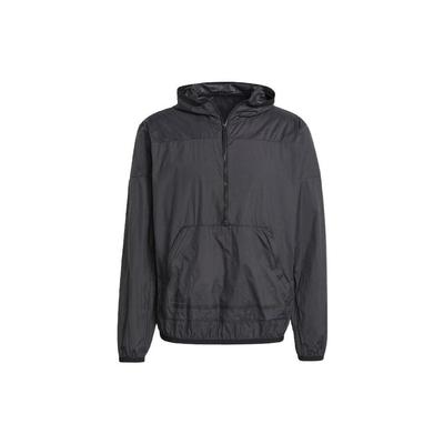 Μπουφάν με Κουκούλα, Μονόχρωμο, με Τσέπη Καγκουρό και Λεπτομέρεια με Φερμουάρ μέχρι τη Μέση, Ανδρικό Εξωτερικό Ένδυμα, Μαύρο GQ6265