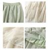 Women's Lotus Leaf Edge A Line Fairy Elastic Waist Tulle Skirt Midi High Waist Mesh Dress Solid Color Irregular Yarn Skirt