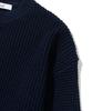 KNITTED Heavy Waffle Round Knit Navy