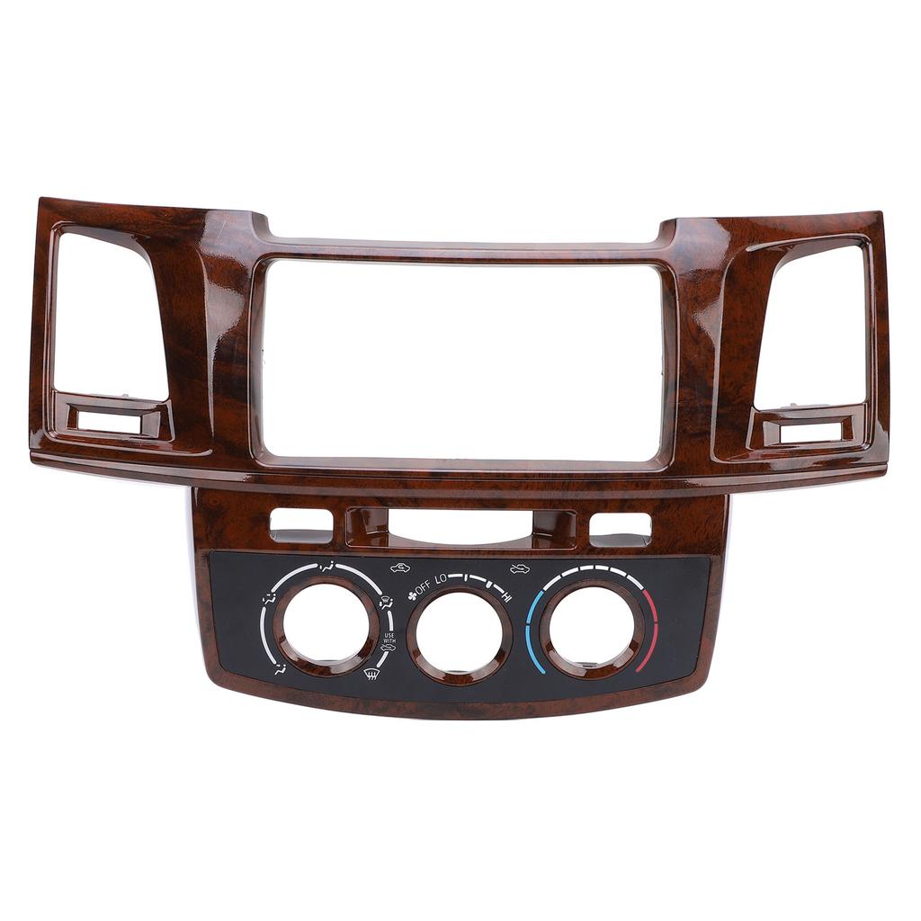 Center Dash Radio Bezel Panel Scratch Resistant ABS Center Dashboard Radio Trim Panel for Hilux 2005‑2011 Mahogany Color
