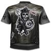 Herren Sommer 3D Totenkopf Print Rundhals Kurzarm Lässiges T-Shirt Faux Jackenoberteil