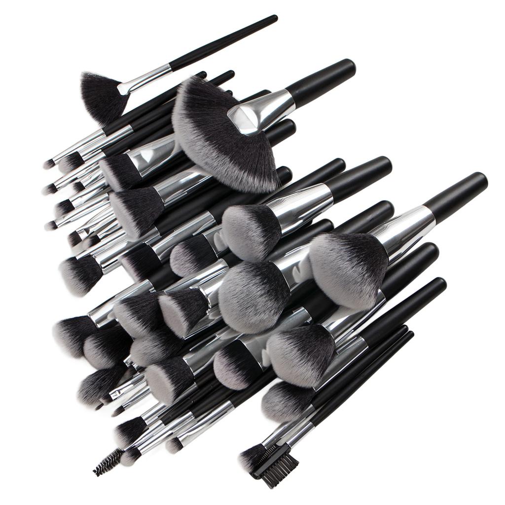 40 Stück Make-up Pinsel Set für Lidschatten Concealer Foundation Lippen Weicher Holzgriff Kosmetikpinsel