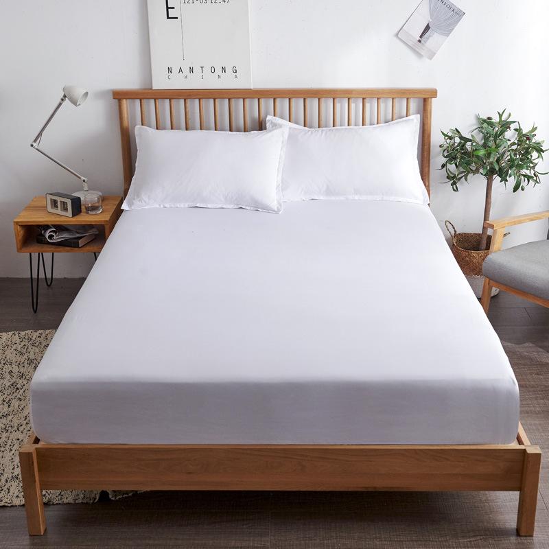 3pcs Cotton Fitted Bed Sheet Set (1 Fitted Sheet + 2 Pillowcases) Breathable Soft Mattress Cover with Pillow Cover Bedding Set