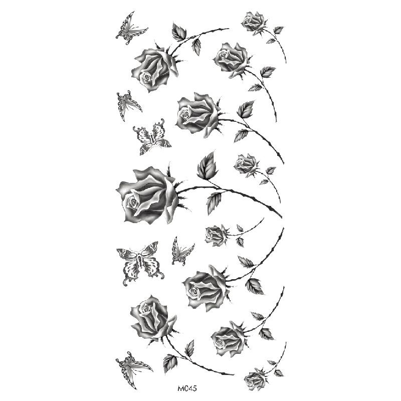 Realistic Bright Animal Totem Waterproof Rose Tattoo Stickers
