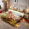 3pcs Christmas Reindeer Print Coreless Duvet Cover Set Multi Size Soft Bedroom Bedding Holiday Decoration Machine Washable