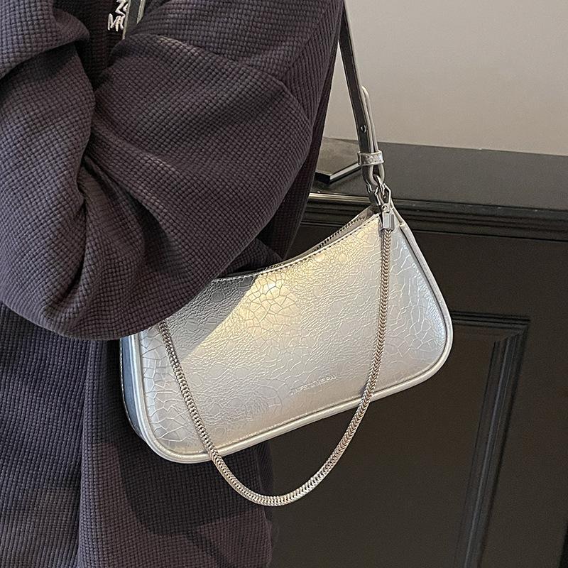 Trendy Personality Simple Spice Girl Wind Snake Pattern PU Armpit Bag Niche Temperament Casual Versatile Shoulder Bag Women