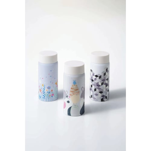 Kakusei TP-03 360ml Vacuum-Walled Water Bottle, Insulated, Cube-Shaped, 3D Printed, Plump Design