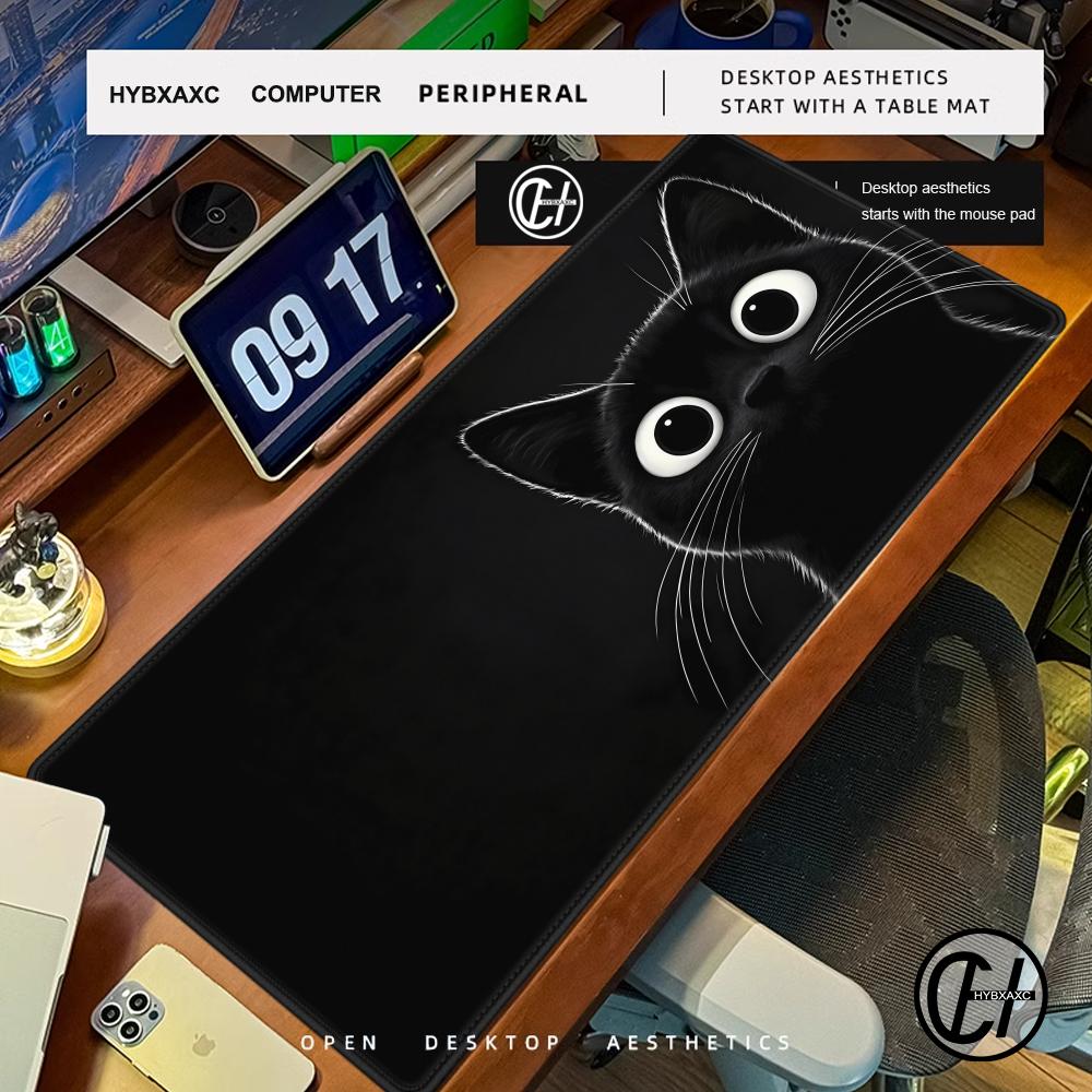 Kawaii Black Cat Mouse Pad Desk Mat Mousepad Large Abstract MousePad Gaming Deskmat With Lockedge Office Nonslip Carpet HYBXAXC