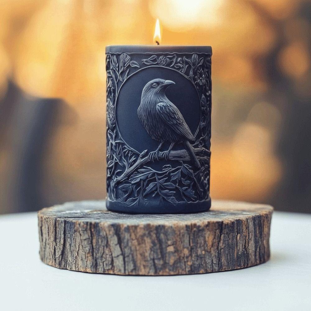 Raven Design Crow Silicone Mold Tree Branch Design Resin Mould Plaster Crafts Mold  Resin Crafts