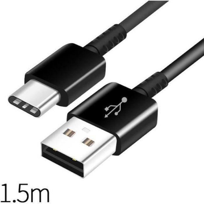 Type C To USB Cable, 1.5M Data Sync Charging Cable, for Samsung Galaxy A3 A5 A7 S8 S9 S10 - Black