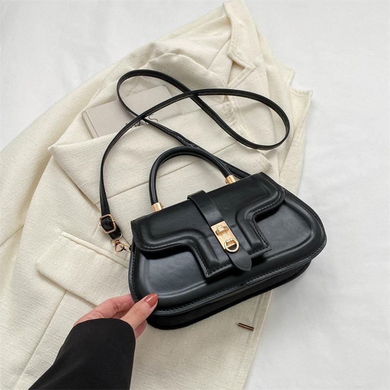 Уникальный дизайн Женская 2023 Новая Сумка-седло Личность Уличная Мода Сумка на Плечо Повседневная Сумка через Плечо чёрный