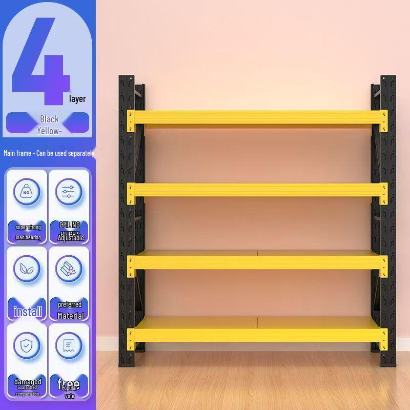Heavy-Duty Multi-Layer Floor-Standing Storage Shelf for Warehouse and Home