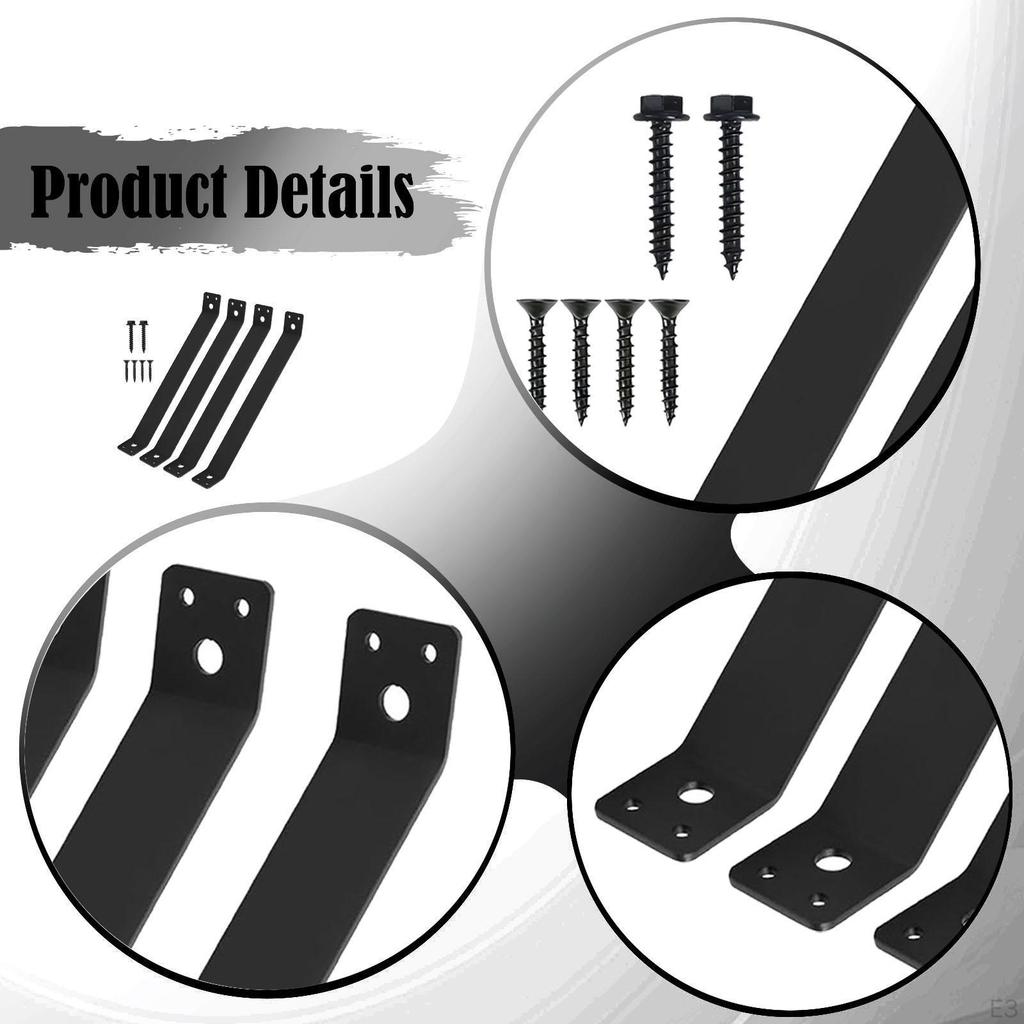 4 stycken 45-graders vinkelstöd Fästen Pergola Kit Lätt att installera Kraftig Koppling för Trä