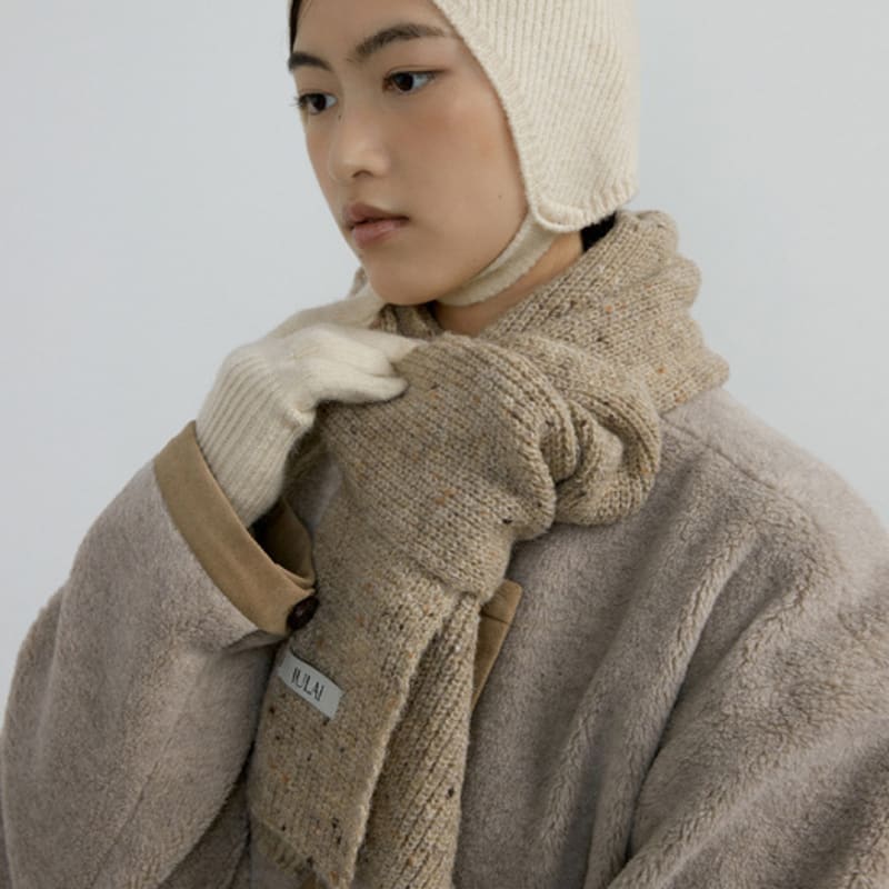 IULAI Popcorn wool muffler Beige