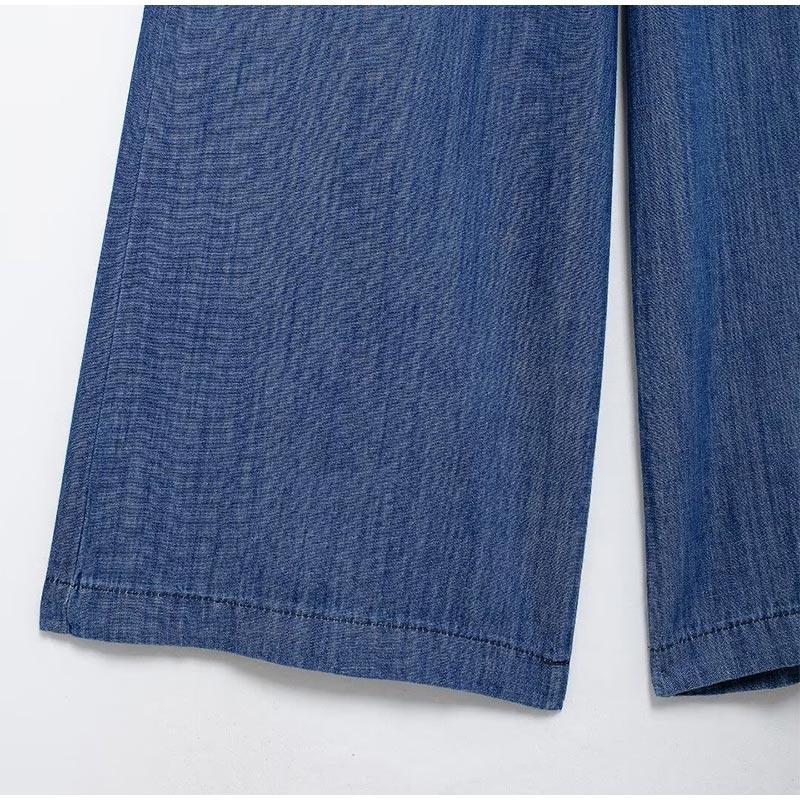 Fashion Women's Baggy Jeans Elegant High Waist Pocket Wide Leg Female Trouser 2025 Spring Lady Casual All-match Denim Pant New