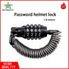 4 Digit Password Helmet Lock 1.8M Retractable Steel Cable Anti-theft Bicycle Lock Portable Motorcycle Scooter Helmet Security Co 4
