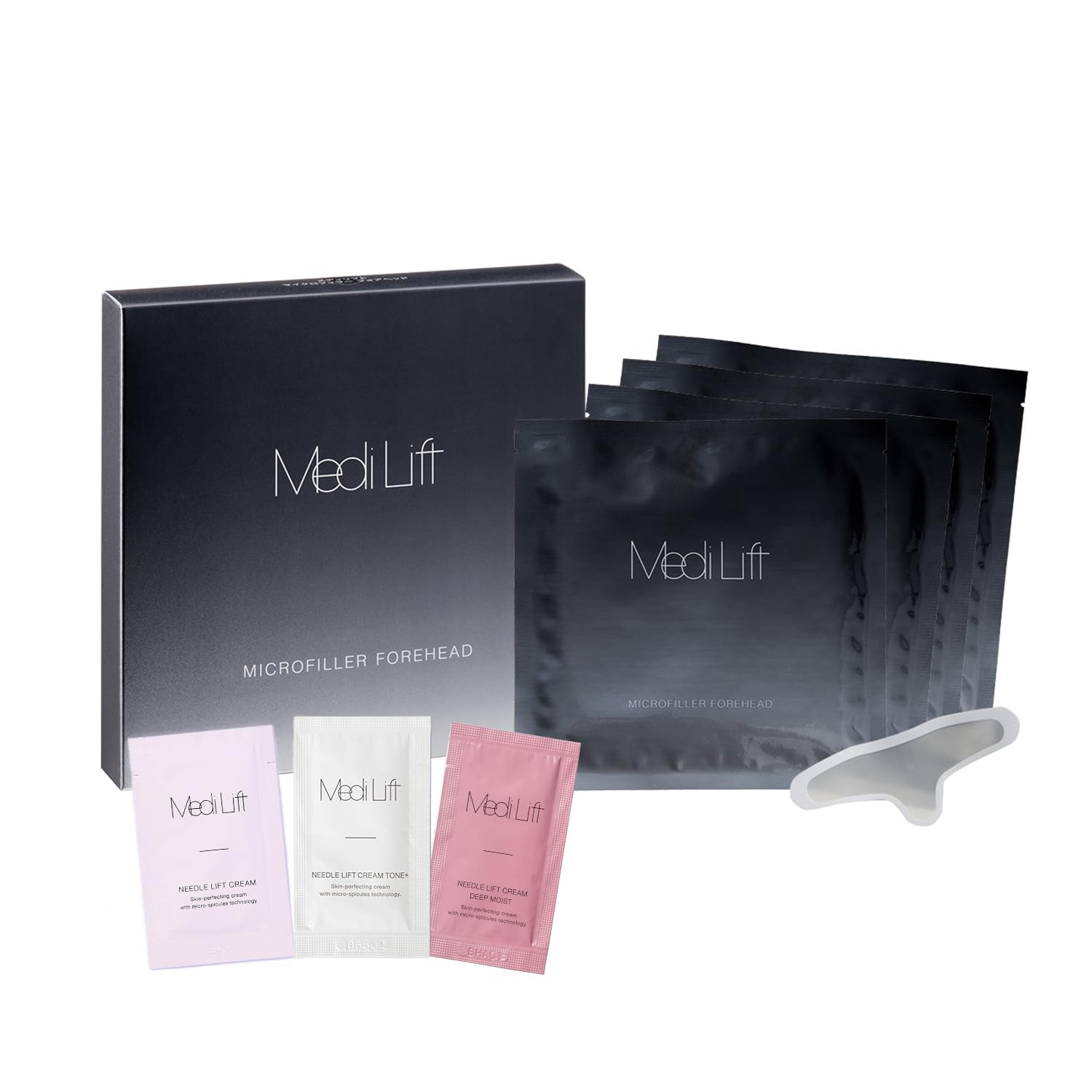 

Набор Medilift Microfiller для лба 3 иглы Патчи с микроиглами для лба и гиалуроновой кислотой ниацинамидом [Официальный Эксклюзив] (Набор из 4 штук + чехлы) белый