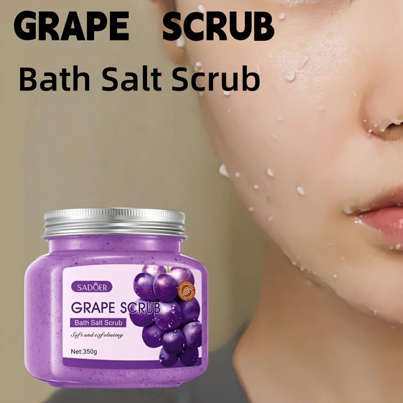 Grape Exfoliating Scrub - Alcohol-Free,Non-Greasy Exfoliating Body Scrub with Grape Extract & Plant Scent, Gentle Physical Exfoliation, Daily Skincare