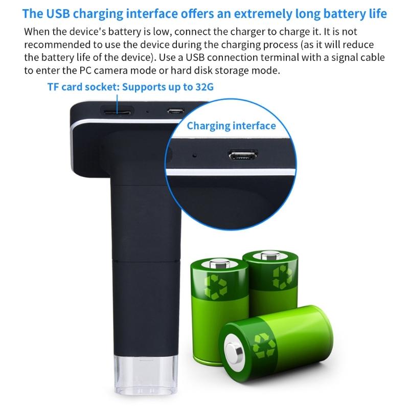 Tragbare digitale Lupe für Kinder mit 500-facher und 500-facher Zoomstufe, 3,5-Zoll-Display, ideal für die Entdeckung im Freien