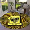 Al-Ittihad FC Round Area Rug,Carpet Rug for Living Room Bedroom Sofa Playroom Decor,Non-slip Floor Mat