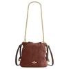 Faye 18 Gold Logo Bucket Bag Suede and Smooth Leather Crossbody Shoulder Bag Mini Women's Vintage Brown