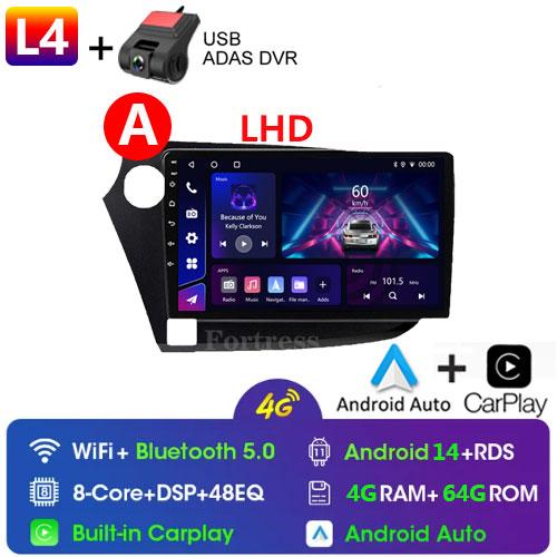 9" Android 14 Car Radio For HONDA INSIGHT 2009 - 2014 Navigation GPS Carplay Multimedia Player Auto Stereo 2din DVD 360 Camera