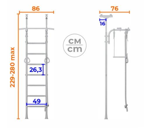Wall Bars Comet 5 - White Black