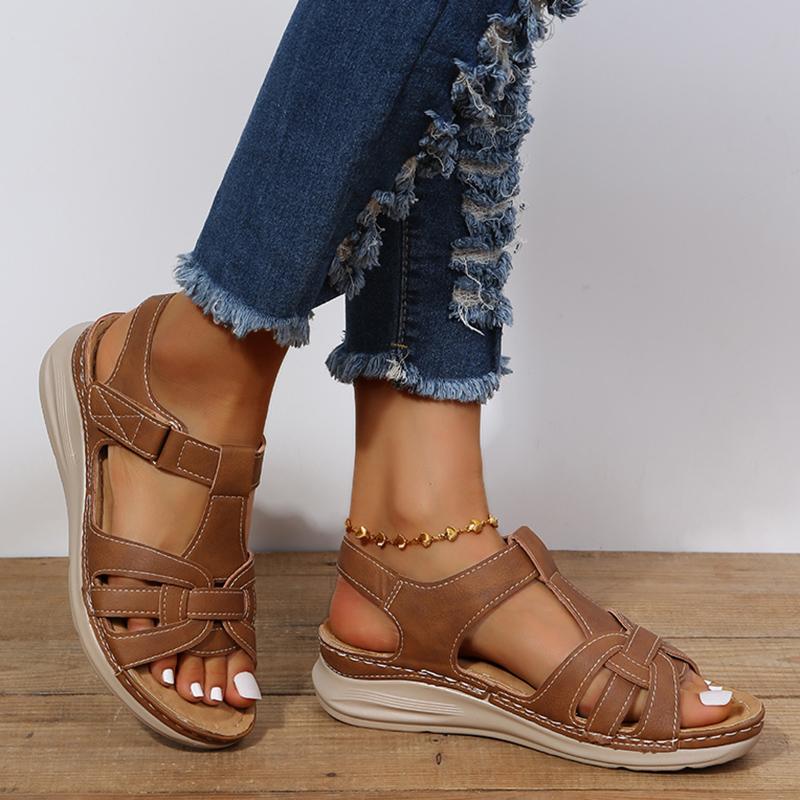 Rimocy Summer Platform Rome Sandals Women  Open Toe Non -Slip Beach Shoes Woman Fashion Ankle Strap Wedge Sandalias Mujer