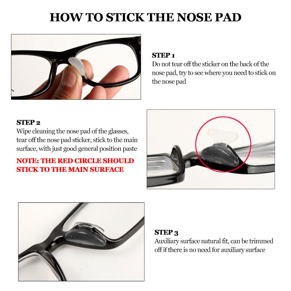 20 Pairs Soft Silicone Anti Slip Nose Pads Glasses Sunglasses Accessories White