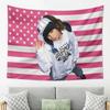 1 Bannière Banderole Drapeau Américain Rose 2D Hôtel Tokyo, Affiche Tapisserie d'Automne Extérieure, Idéale pour Chambre à Coucher Cour Extérieure Mur Maison Extérieure