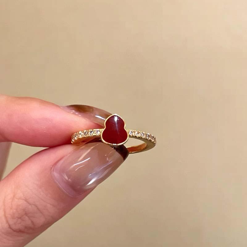 Elegant Chinese Red Gourd Open Ring - Unique Women's Design for New Year