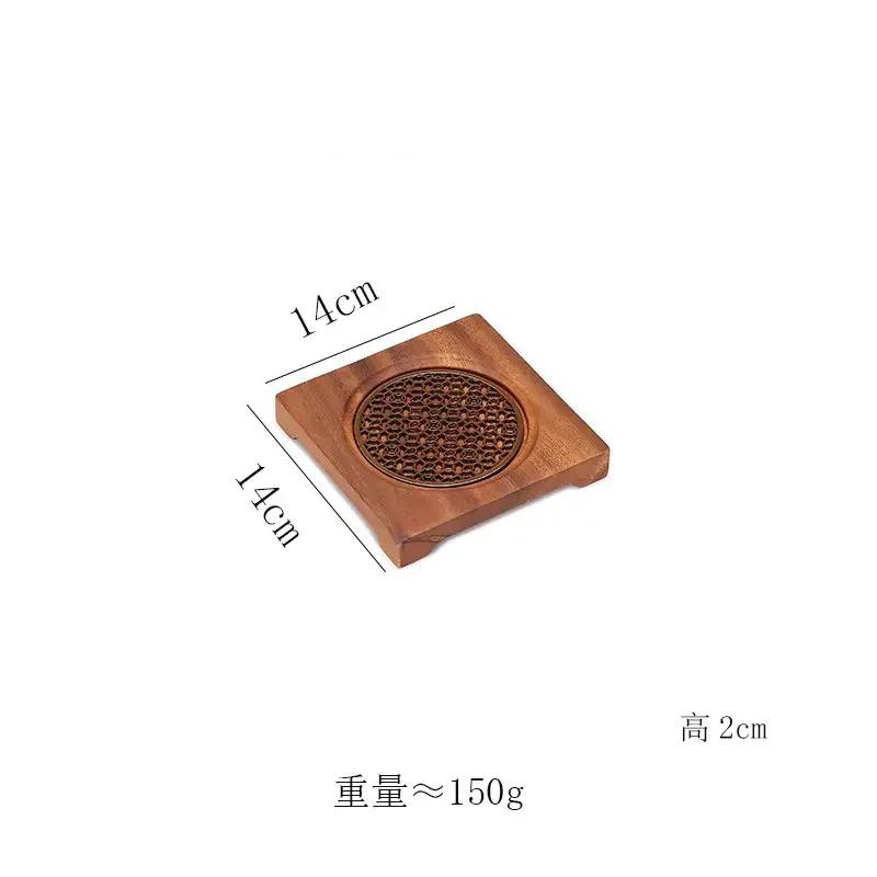 Китайский ретро-стиль Массив дерева Поднос для чая Емкость для воды Держатель Портативный поднос для чая Фиолетовый глиняный чайник Поднос для чая Чайная посуда