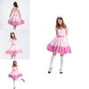 Elegant Super Mario Pink Princess Peach Costume Dress With Crown And Gloves Set
