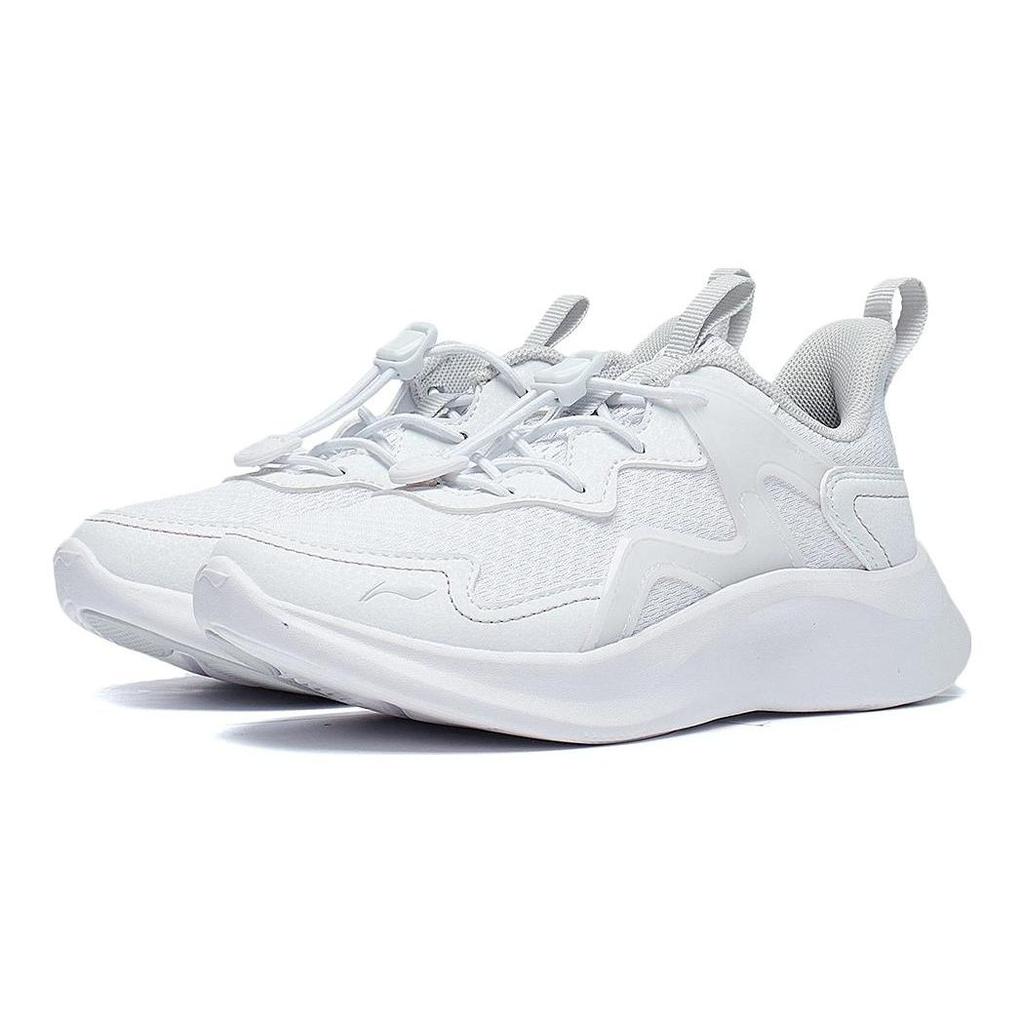Li Ning Kids Ling Yue 3.5 Comfortable Shock Absorbing Durable Low Top Running Shoes Kids sneaker Standard-White YKNT090-9