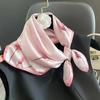New romantic tulip silk scarf simulation silk scarf women's spring and summer thin neck protection decorative scarf 71cm small square scarf